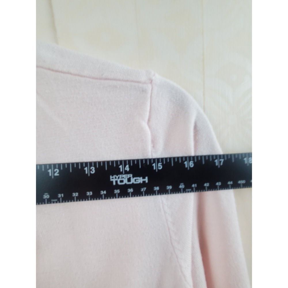 Womens Baby Pink Cardigan Sweater Button Up Coquette Preppy Y2K Cottagecore L - Picture 3 of 8